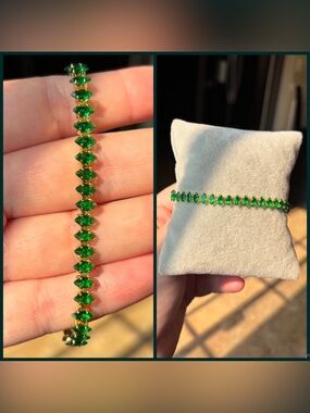 Emerald Green Marquise Tennis Bracelet - Women Jewelry
